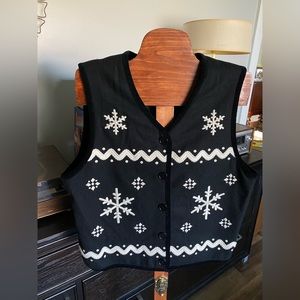 Wool Embroidered Christmas‎ Vest